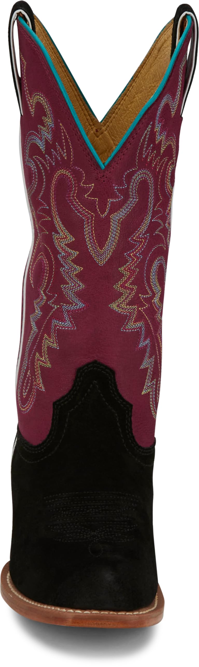 Justin Annie Up 13" Medium Square Toe Western Boot for Women - Goat Leather Western Boots with Suede Vamps & Ortholite Insole - Image 4