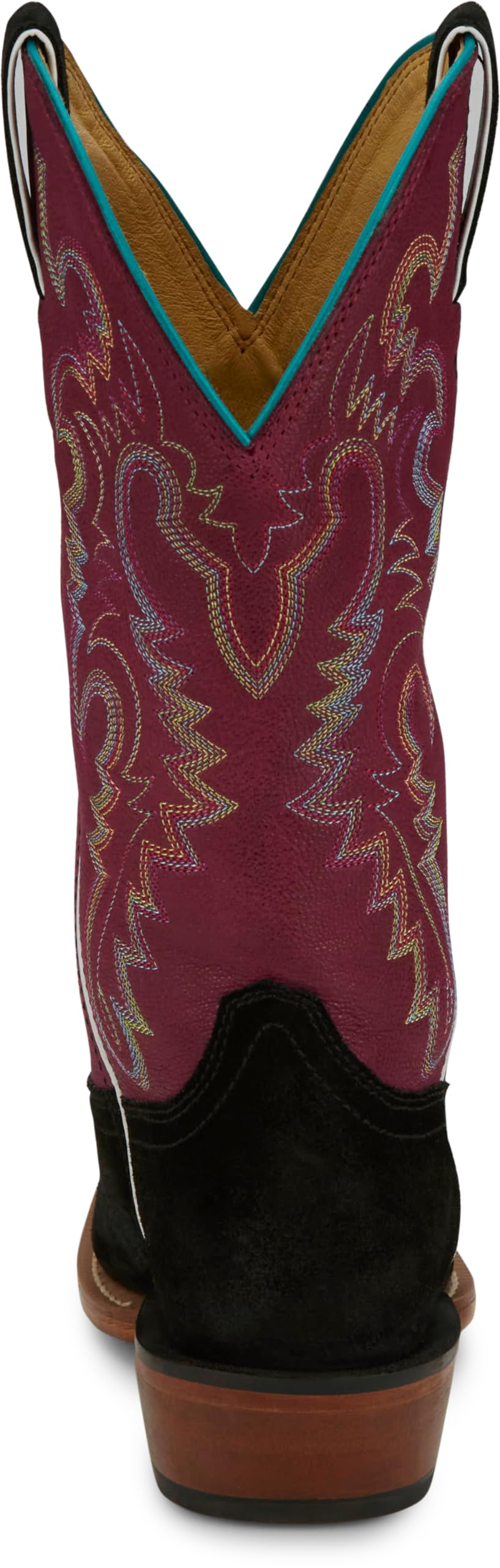 Justin Annie Up 13" Medium Square Toe Western Boot for Women - Goat Leather Western Boots with Suede Vamps & Ortholite Insole - Image 5