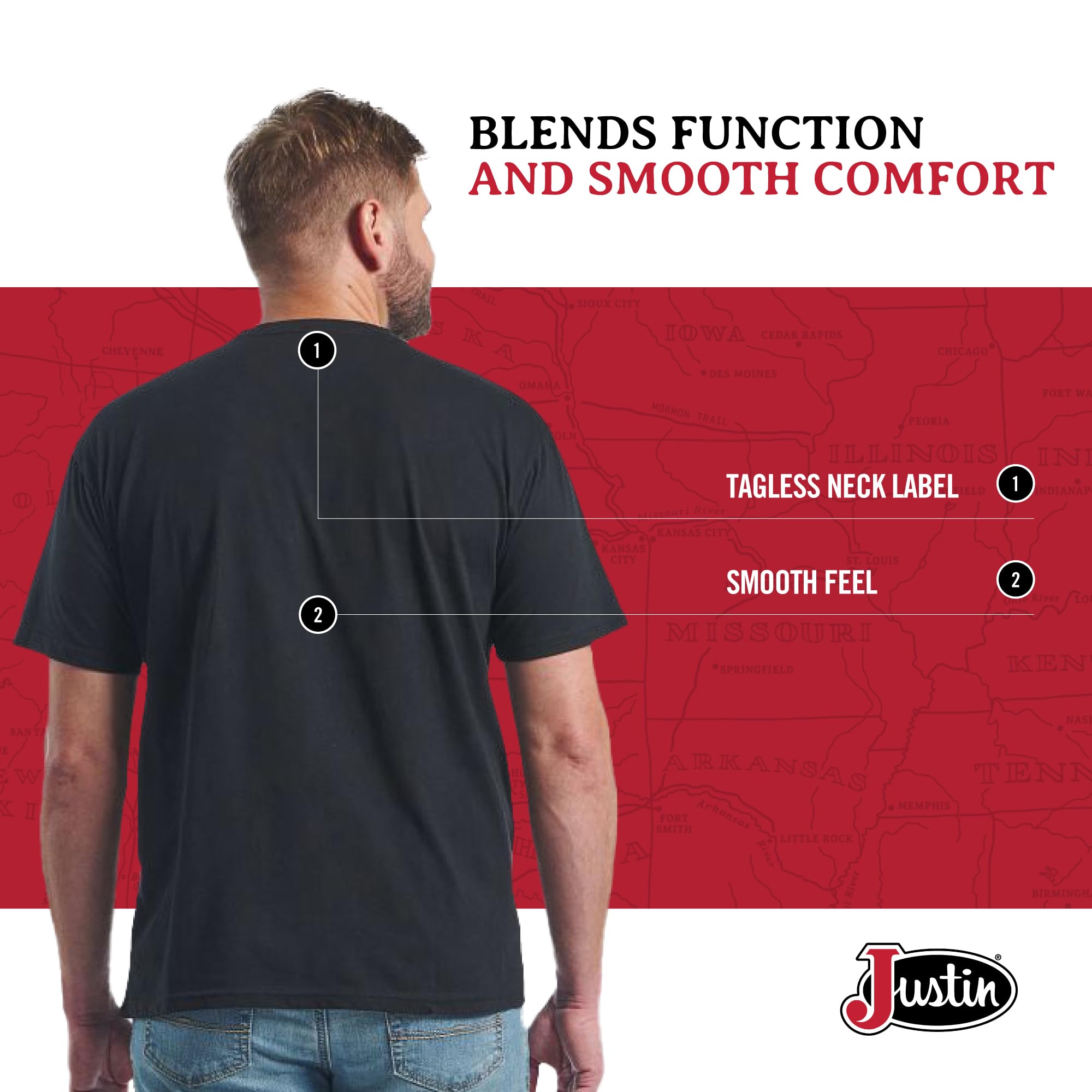 Justin J-G3232 Standard of The West Tee for Men - Stylish Fashion T-Shirts, Comfortable Casual Wear - Image 5