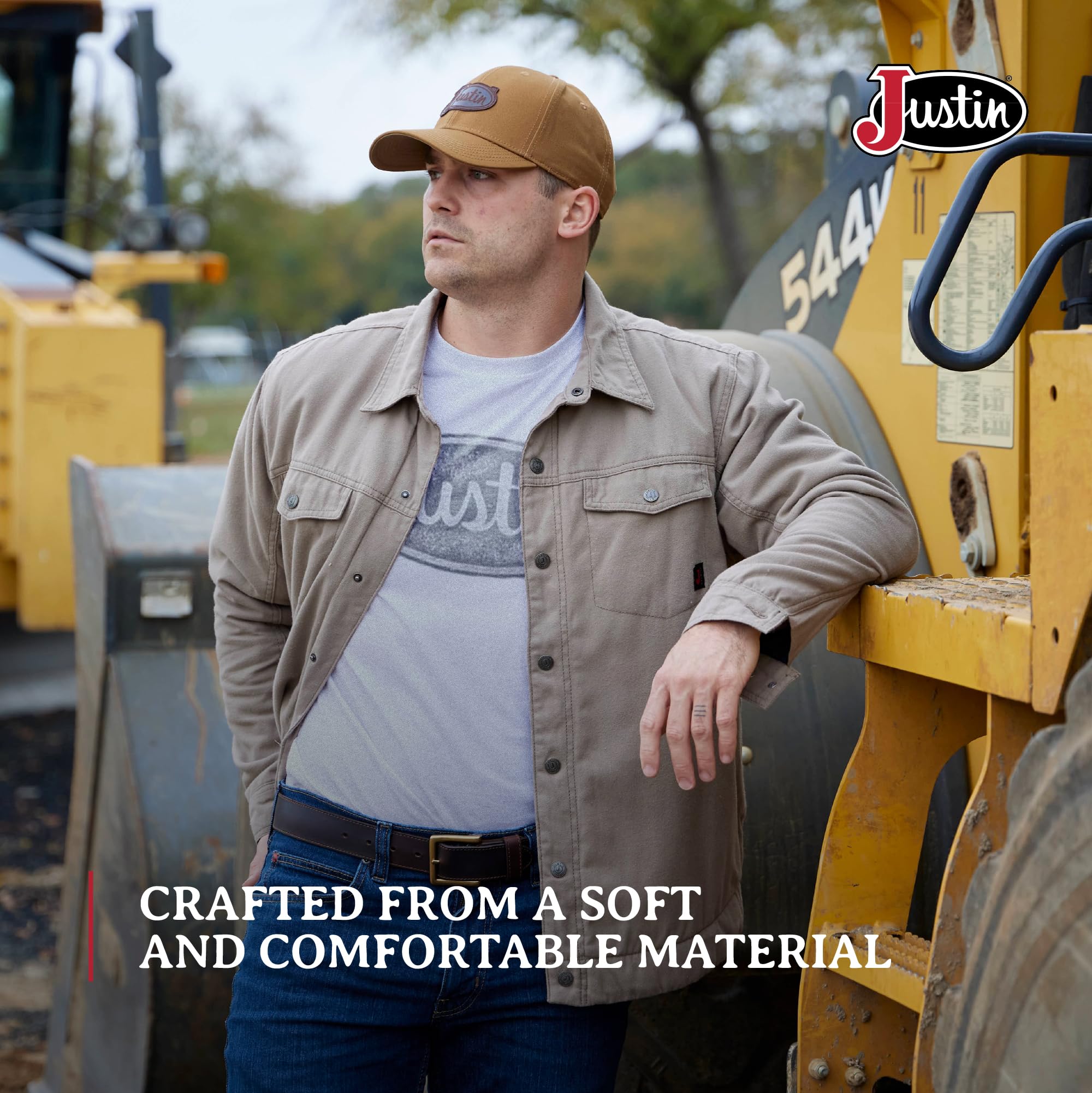 Justin Logo Tee for Men - Comfortable Western Style T-Shirt, Soft Cotton-Polyester Blend, Tagless Neck, Everyday Wear - Image 5