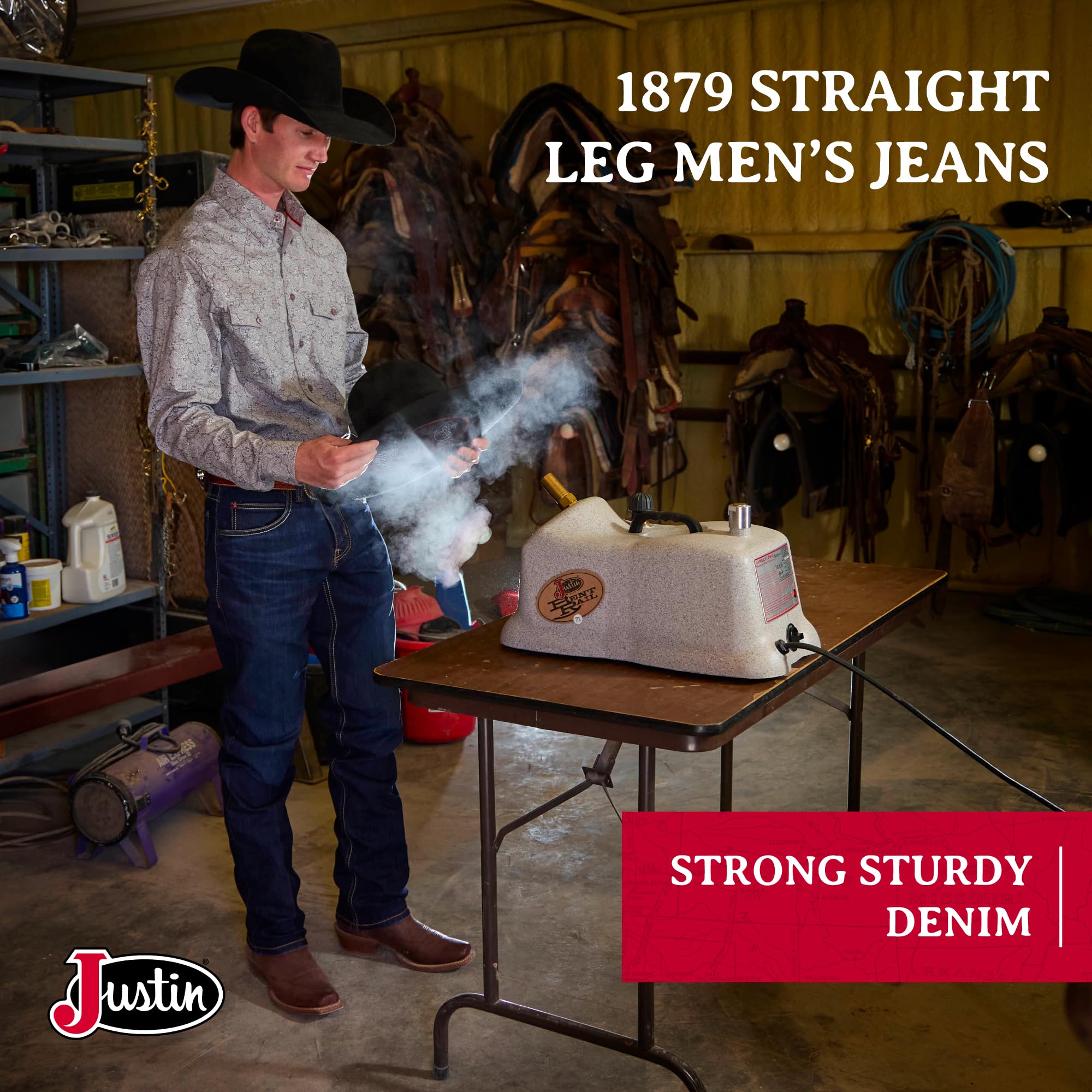 Justin Men's 1879 J2 Straight Leg Jeans - Image 3