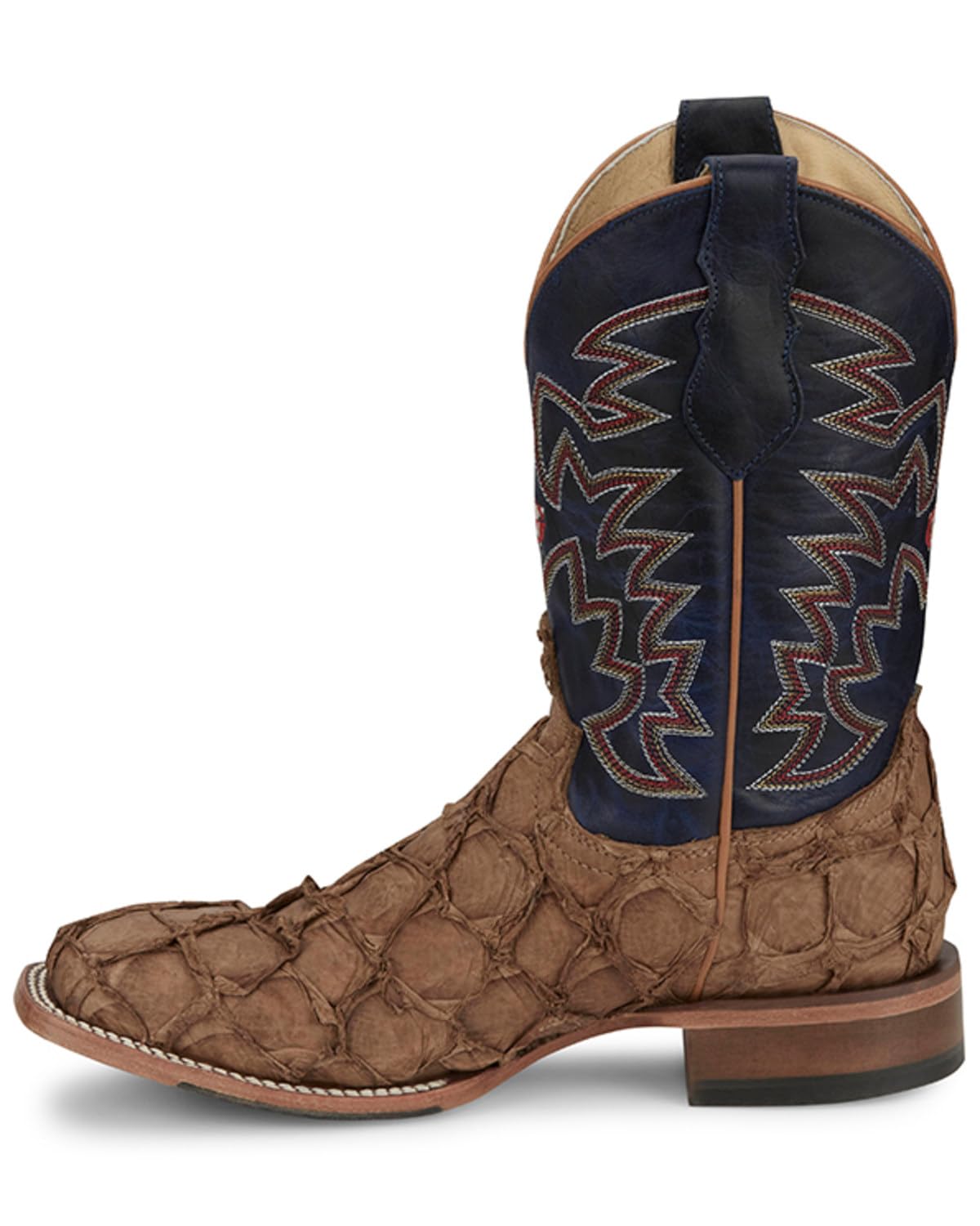 Justin Ocean Front 11" Pirarucu Men's Western Boot - Exotic Leather, Durable Design, Tan - 8.5 D - Image 3