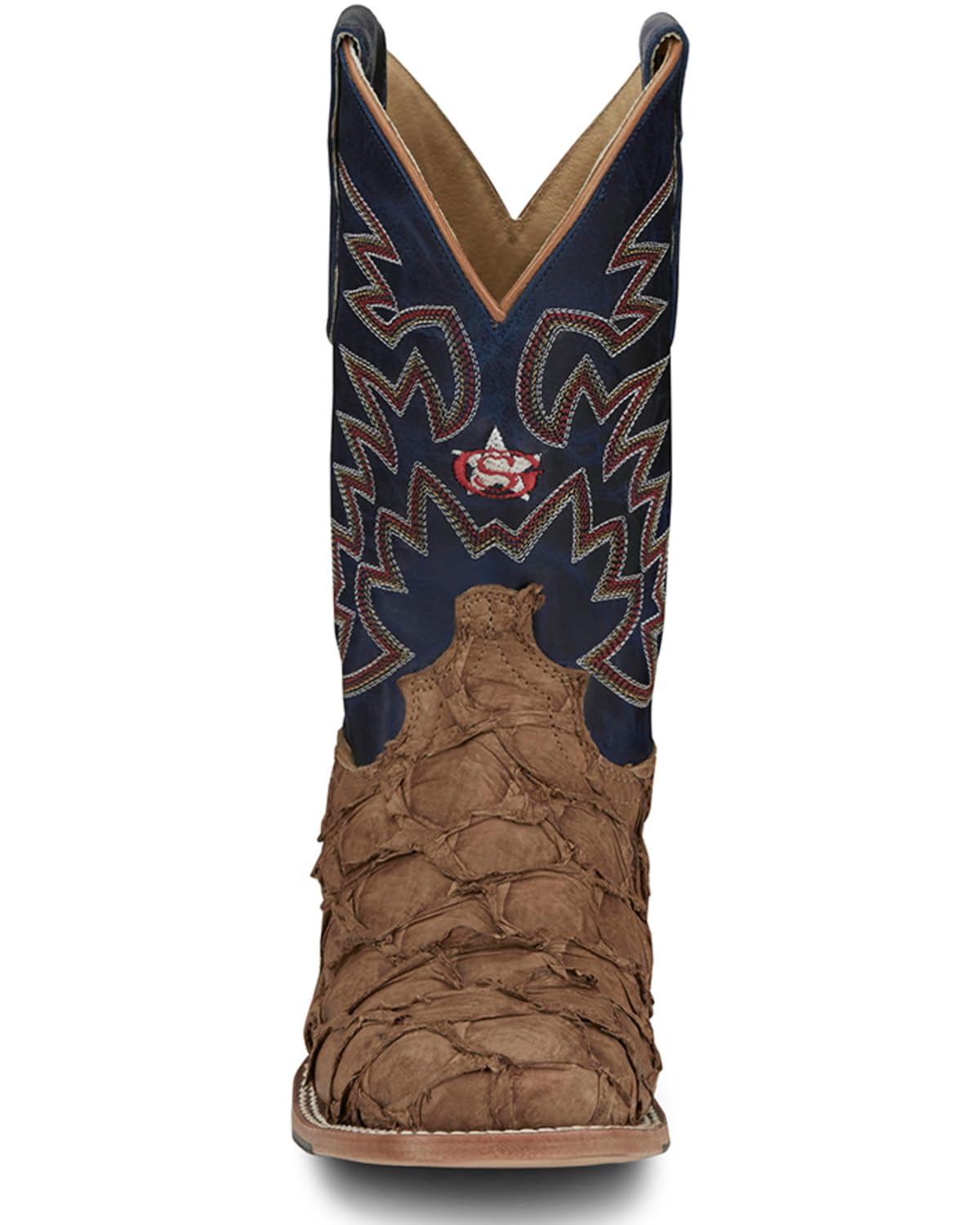 Justin Ocean Front 11" Pirarucu Men's Western Boot - Exotic Leather, Durable Design, Tan - 8.5 D - Image 4