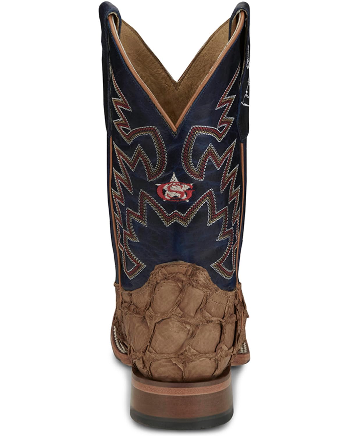 Justin Ocean Front 11" Pirarucu Men's Western Boot - Exotic Leather, Durable Design, Tan - 8.5 D - Image 5